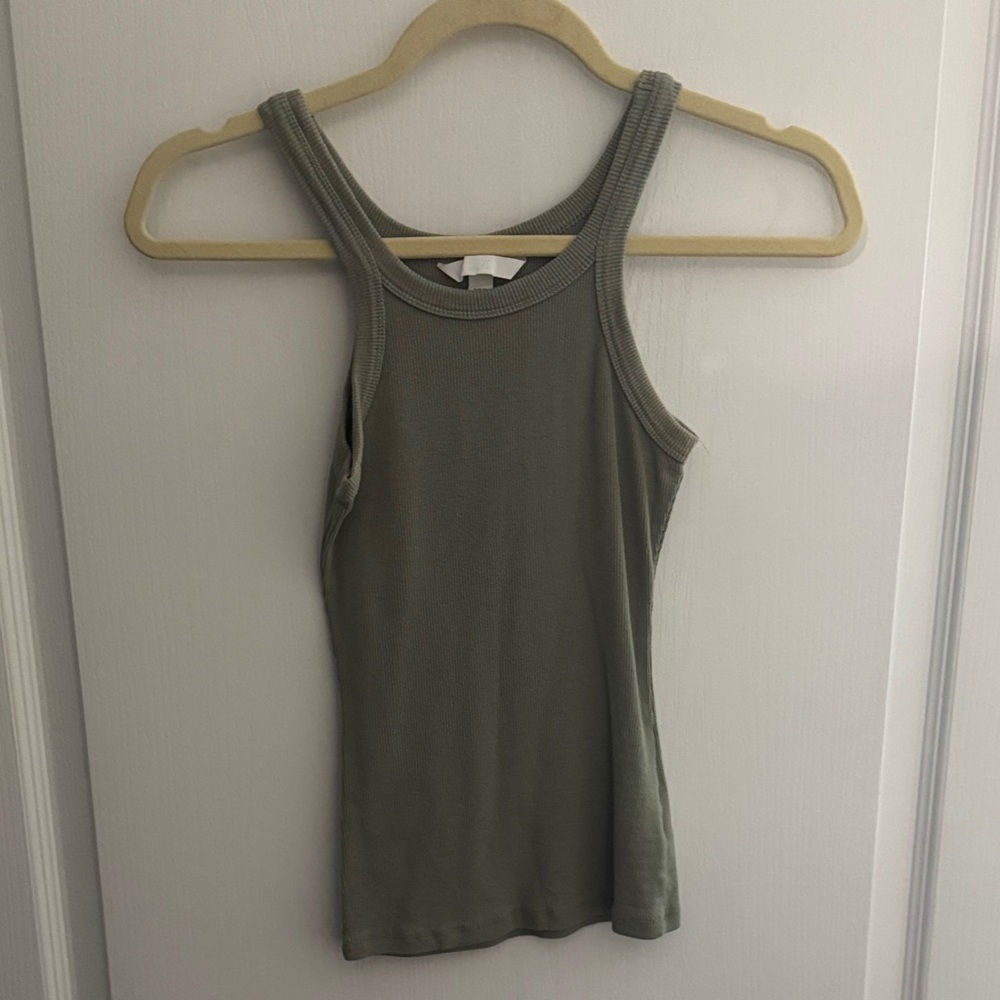 H&M Khaki Ribbed Tank Top